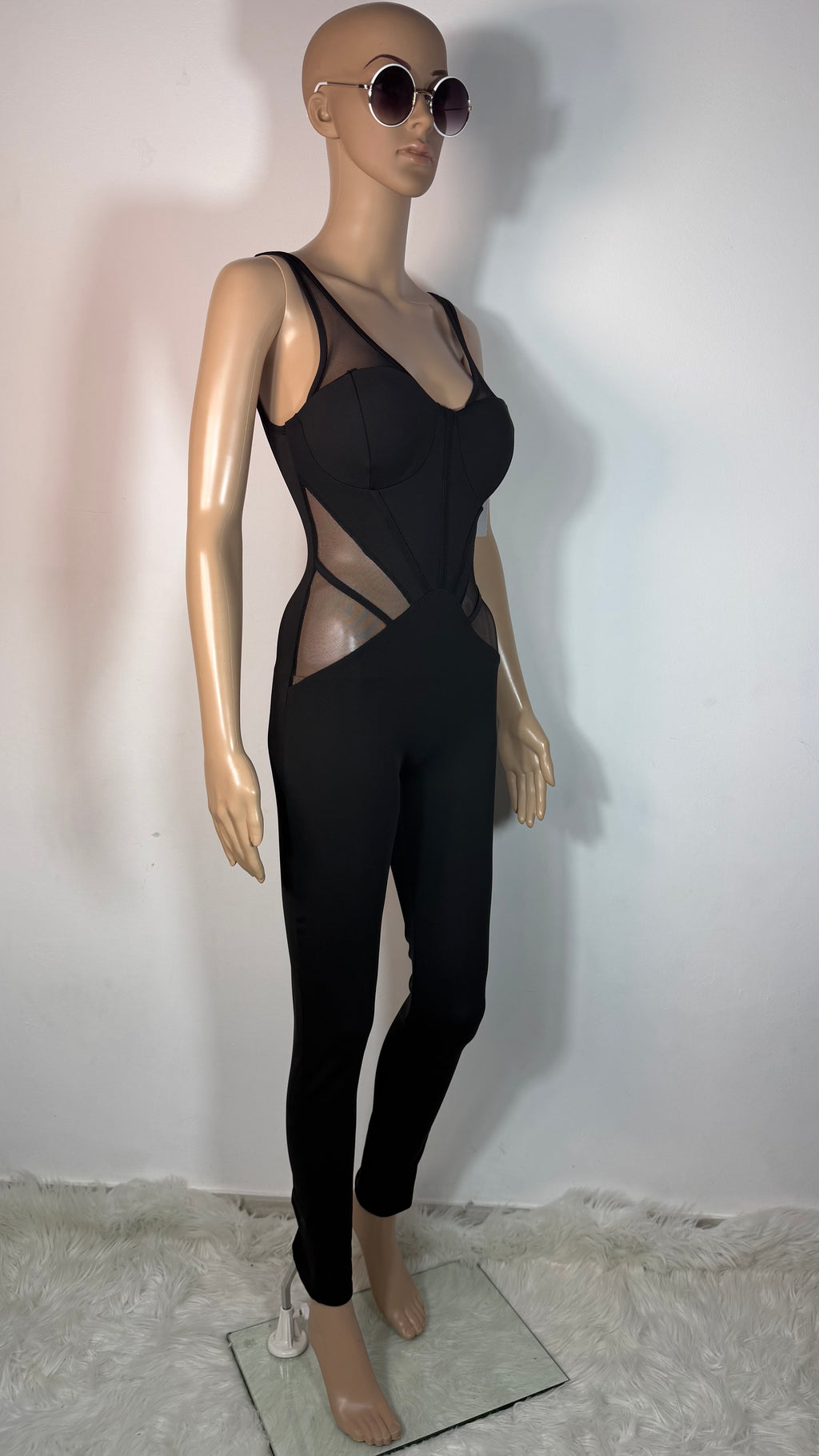 Tuta Jumpsuit Donna Elegante Nera Aderente Elga Glam ✨