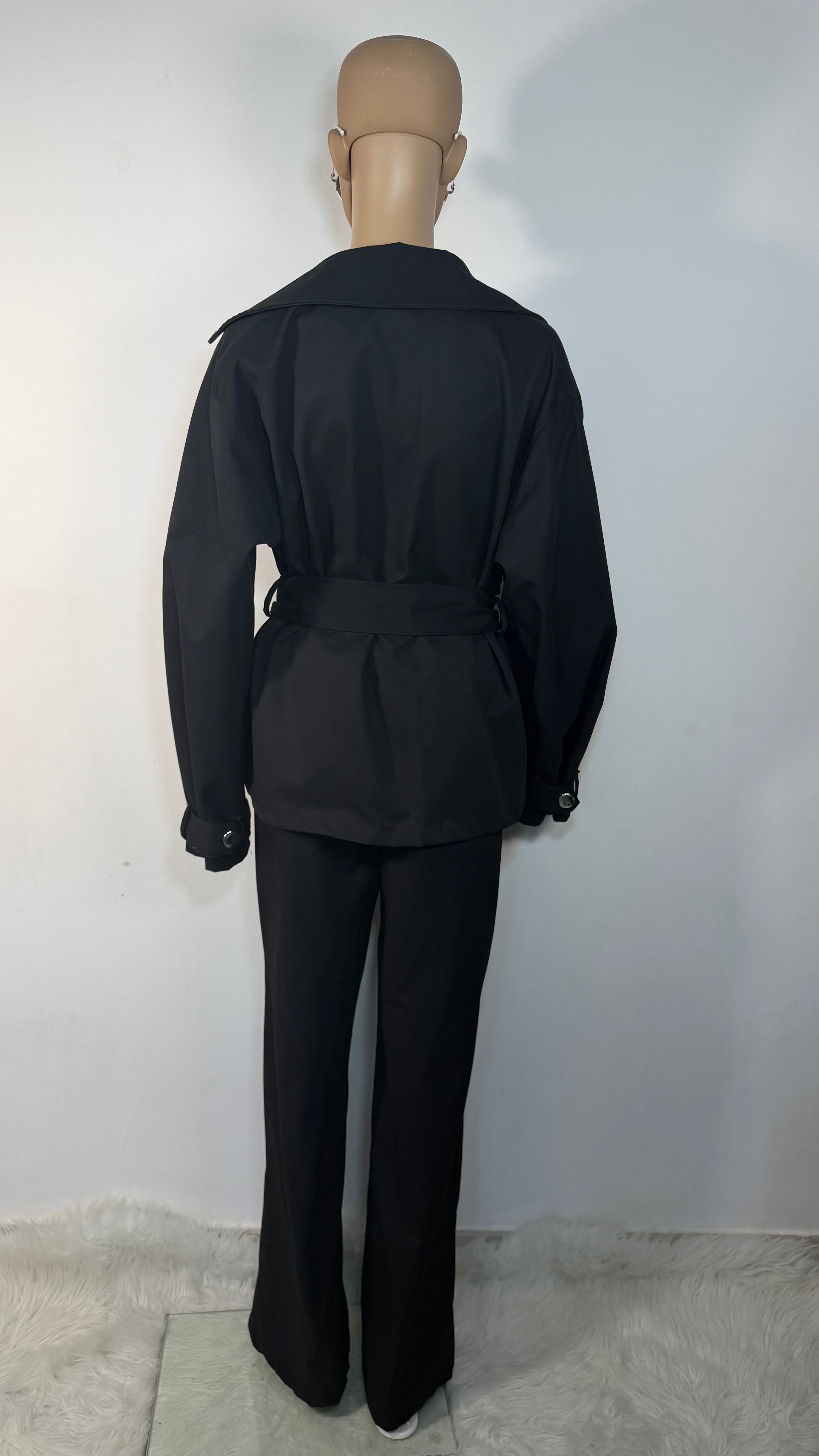 ✨ Completo Elegante Donna con Giacca Cintura e Pantaloni Ampi ✨
