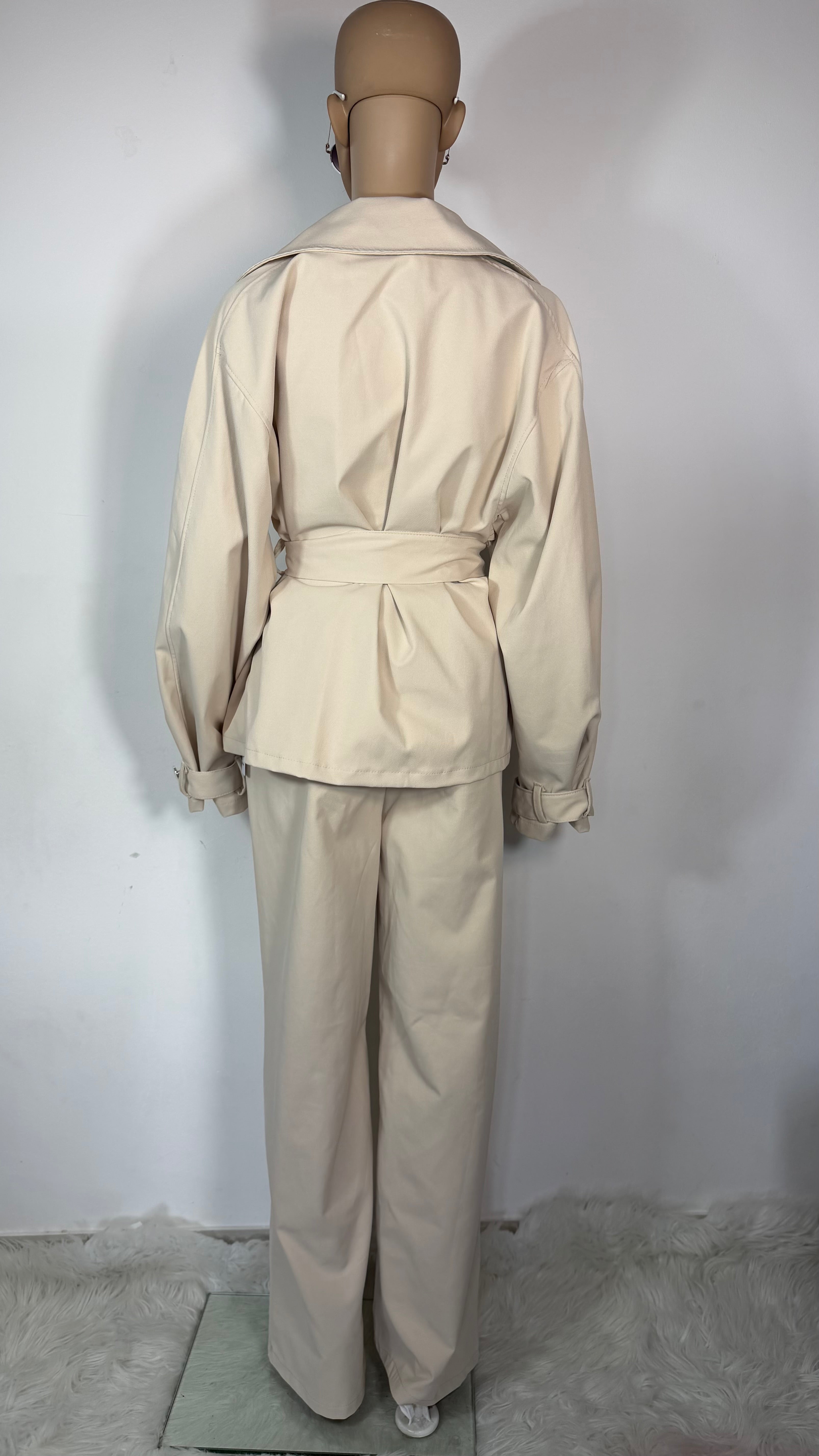 ✨ Completo Elegante Donna con Giacca Cintura e Pantaloni Ampi ✨