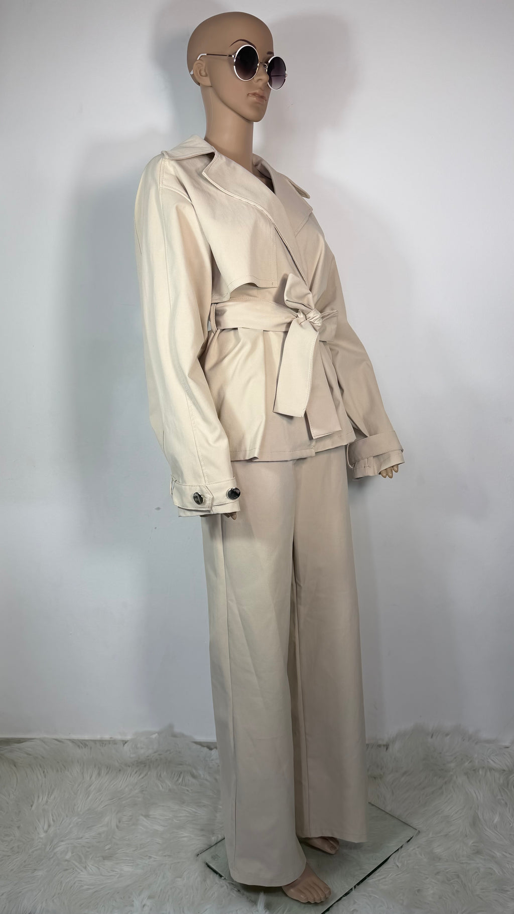 ✨ Completo Elegante Donna con Giacca Cintura e Pantaloni Ampi ✨