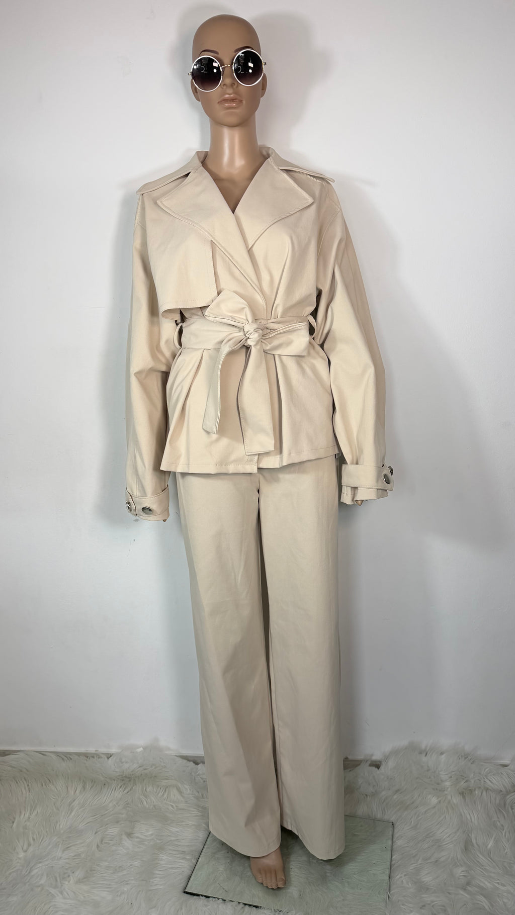 ✨ Completo Elegante Donna con Giacca Cintura e Pantaloni Ampi ✨