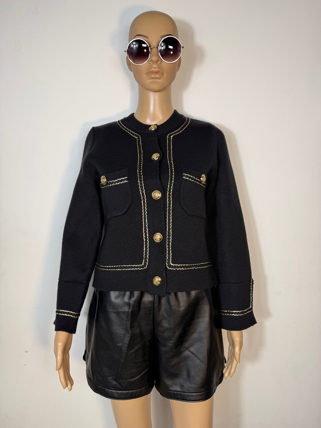 Cardigan elegante donna con bottoni dorati ✨