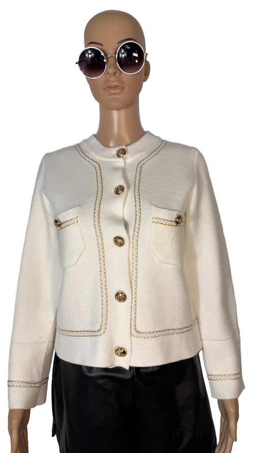 Cardigan elegante donna con bottoni dorati ✨