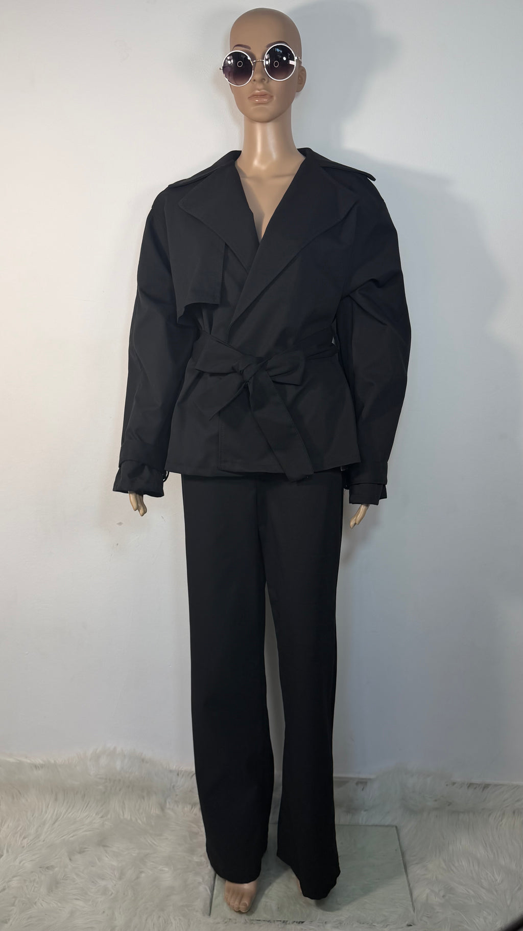 ✨ Completo Elegante Donna con Giacca Cintura e Pantaloni Ampi ✨