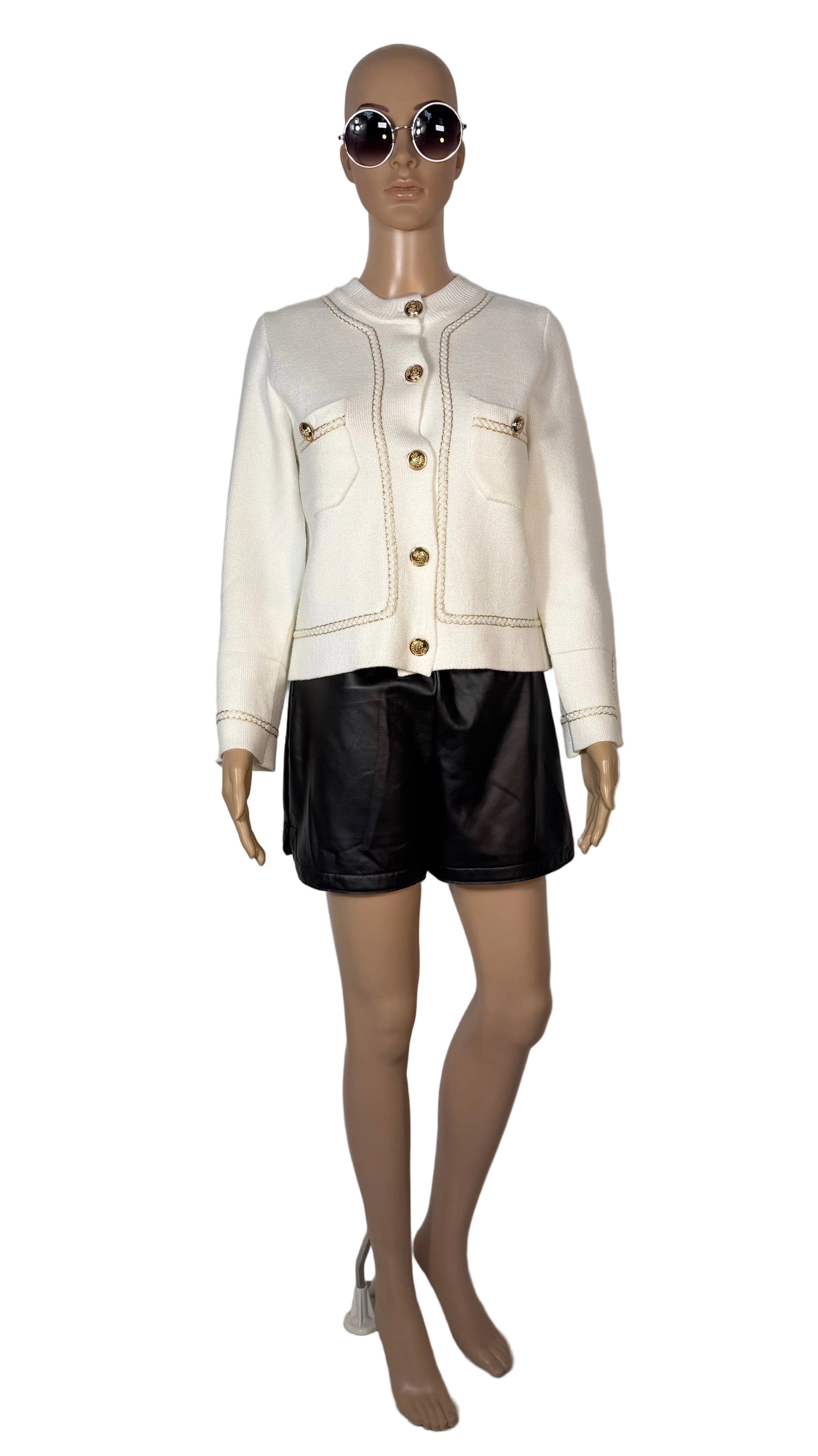 Cardigan elegante donna con bottoni dorati ✨