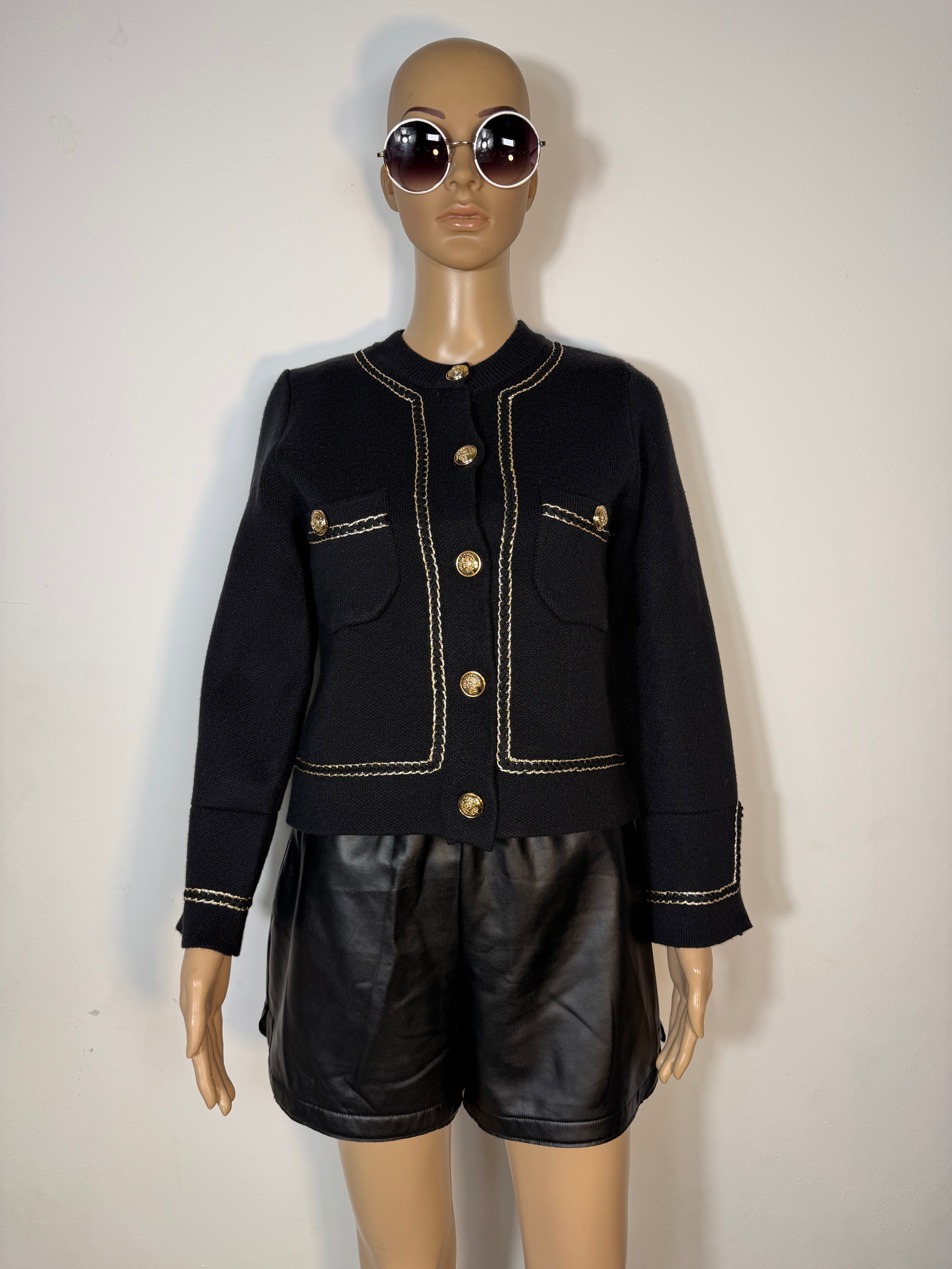 Cardigan elegante donna con bottoni dorati ✨