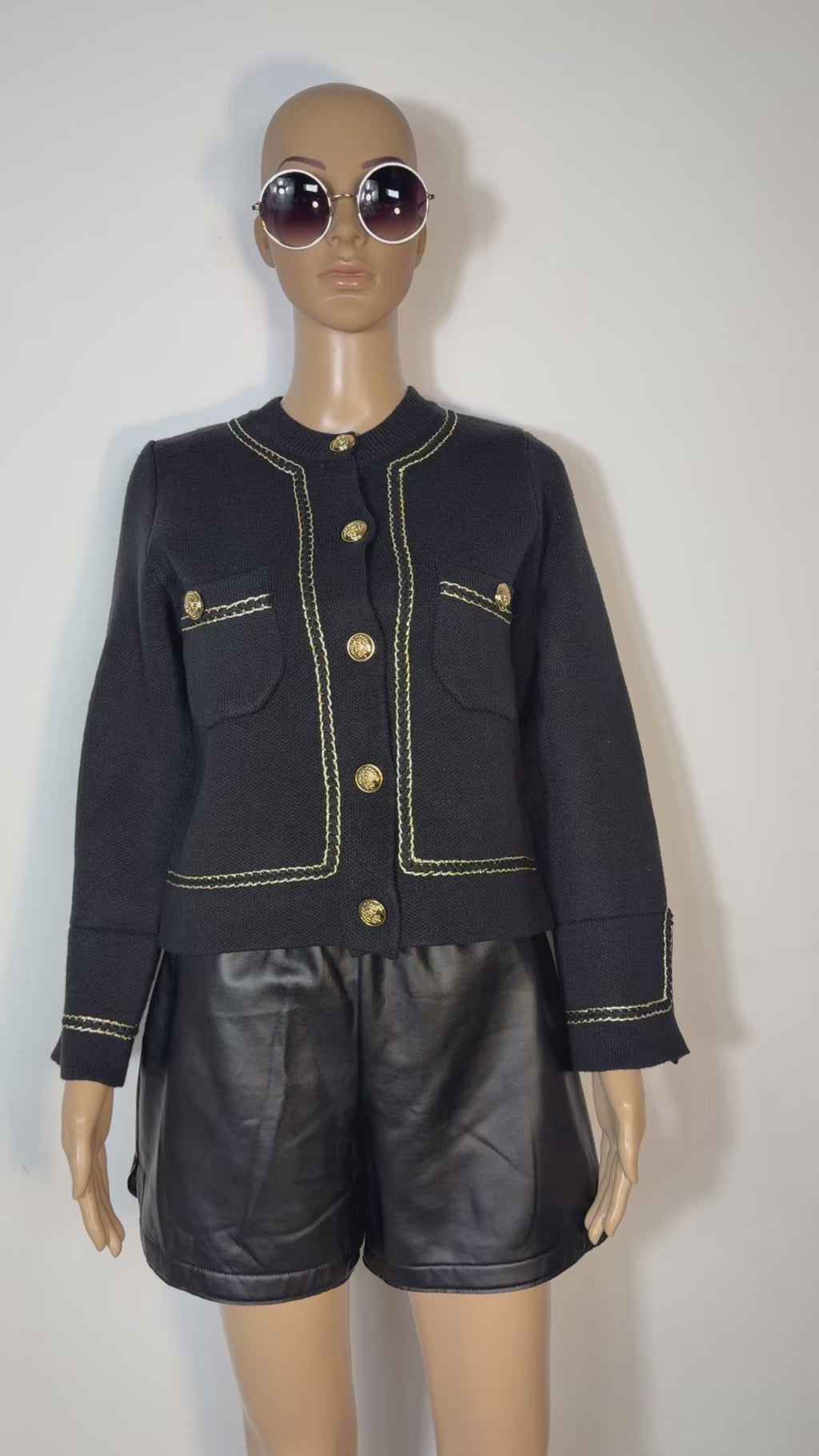 Cardigan elegante donna con bottoni dorati ✨